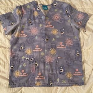 Grumpy care bear size medium scrub top